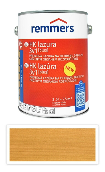 REMMERS HK lazúra 3v1 Plus - ochranná lazúra na drevo pre exteriér 2.5 l Dub svetlý