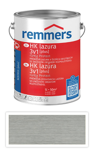 REMMERS HK lazúra Grey Protect Plus - ochranná lazúra na drevo pre exteriér 5 l Platinová sivá
