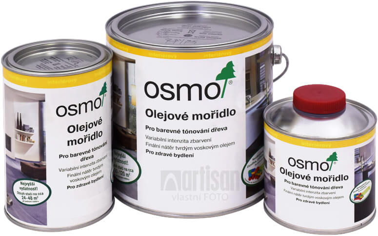 OSMO Olejové moridlo v balení 0,5 l, 1 l a 2,5 l