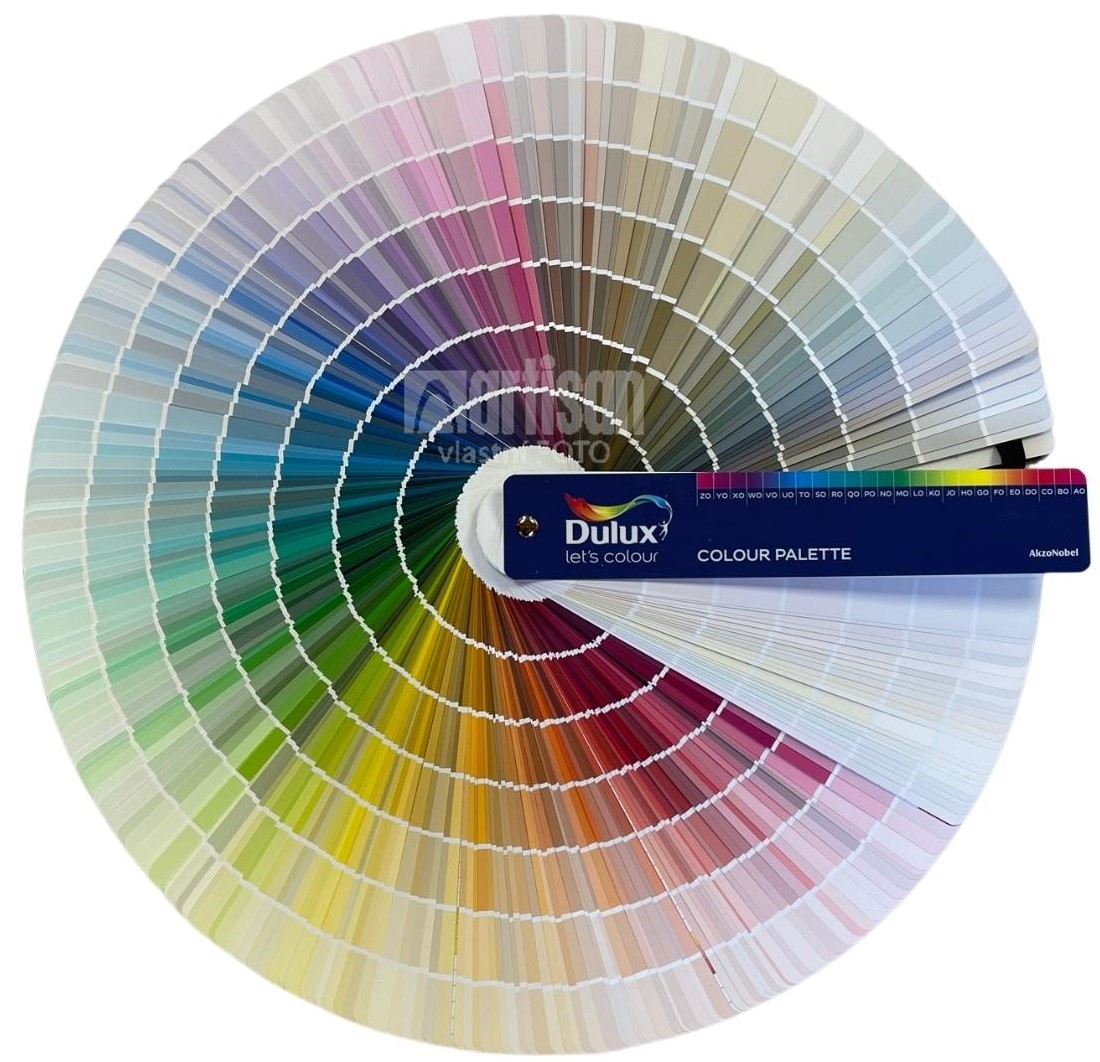 vzorkovník miešaných maliarskych farieb DULUX colour palette pre ľahšie rozhodovanie