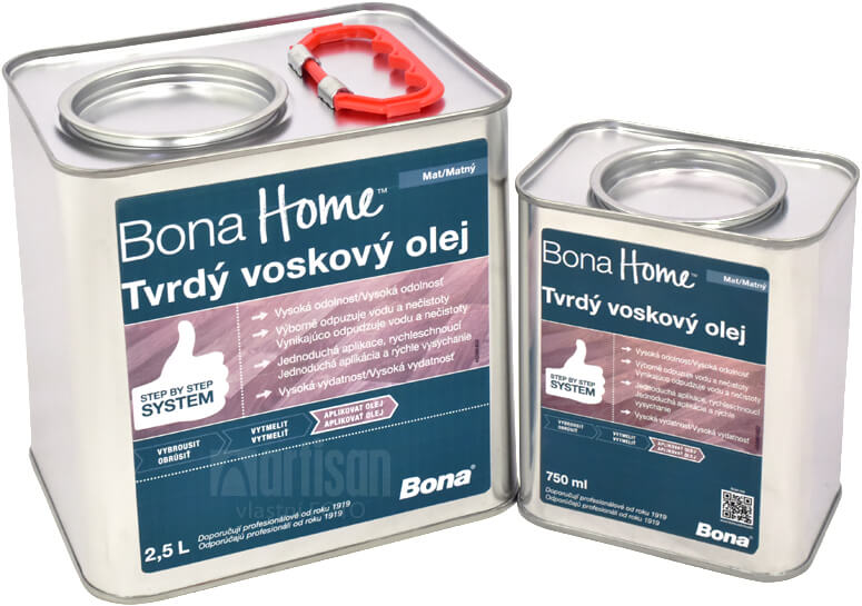 BONA Home Tvrdý voskový olej v objeme 0.75 l a 2,5 l