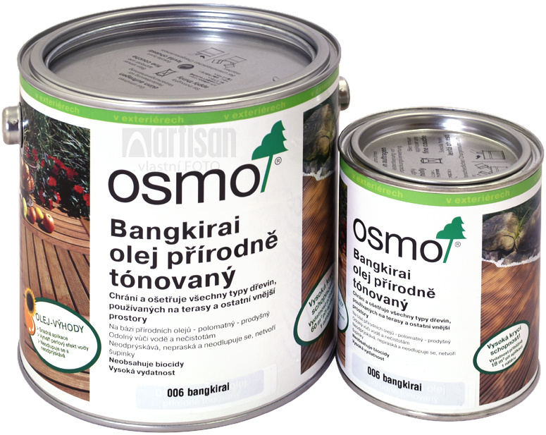 OSMO Špeciálny olej na terasy - veľkosť balenia 0.005 l, 0.125 l, 0.750 l a 2.5 l.