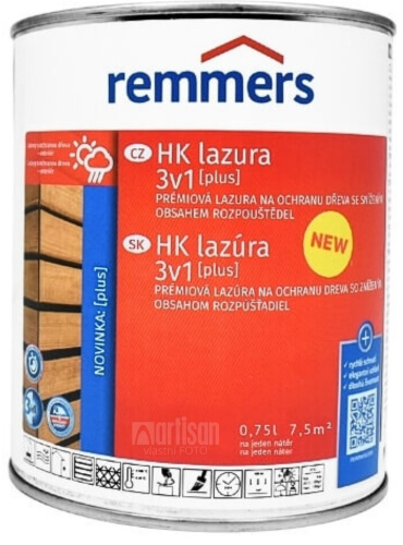 REMMERS HK lazúra 3v1 Plus - ochranná lazúra na drevo pre exteriér 0.75 l Pínia/Smrekovec