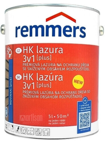 REMMERS HK lazúra 3v1 Plus - ochranná lazúra na drevo pre exteriér 5 l Biela
