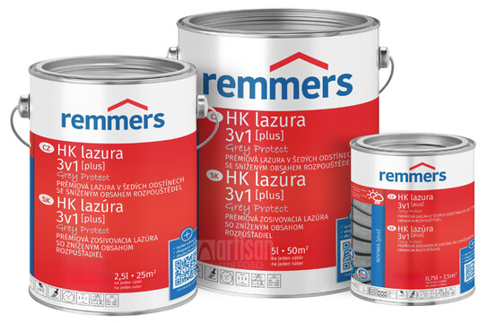 REMMERS HK lazúra Grey Protect Plus - ochranná lazúra na drevo pre exteriér 2.5 l Antracitová sivá