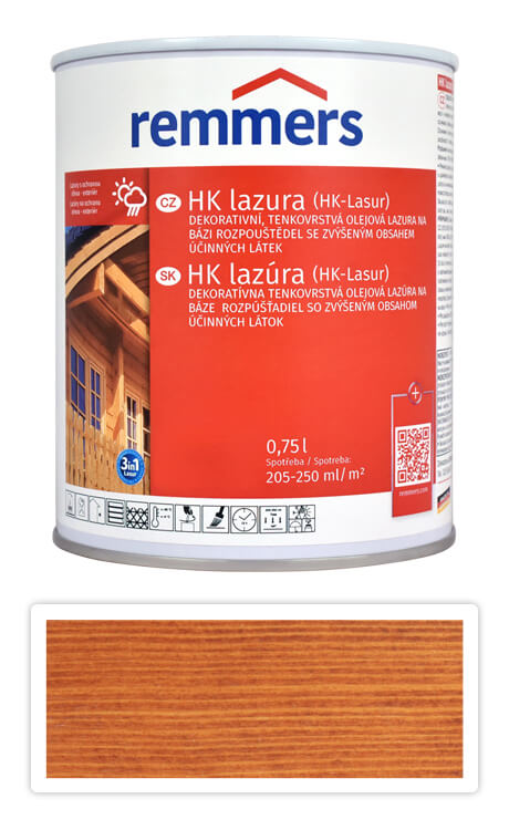 REMMERS HK lazúra - ochranná lazúra na drevo pre exteriér 0.75 l Gaštan