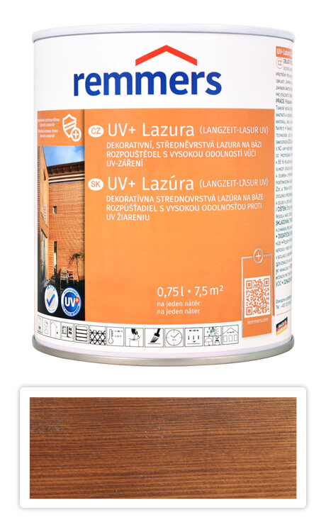 REMMERS UV+ Lazúra - dekoratívna lazúra na drevo 0.75 l Orech