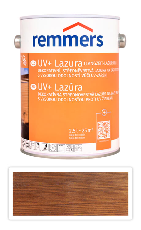 REMMERS UV+ Lazúra - dekoratívna lazúra na drevo 2.5 l Orech
