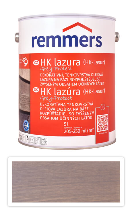 REMMERS HK lazúra Grey Protect - ochranná lazúra na drevo pre exteriér 5 l Lehmgrau / Íl FT 20926