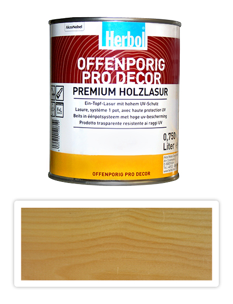 HERBOL Offenporig Pro Decor - univerzálna lazúra na drevo 0.75 l Bezfarebná 0450