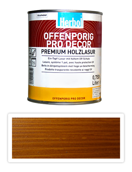 HERBOL Offenporig Pro Decor - univerzálna lazúra na drevo 0.75 l Vlašský orech 8404