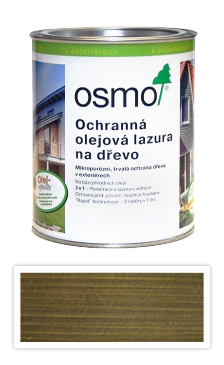 OSMO Ochranná olejová lazúra 0.75 l Kremeňovo sivá 907