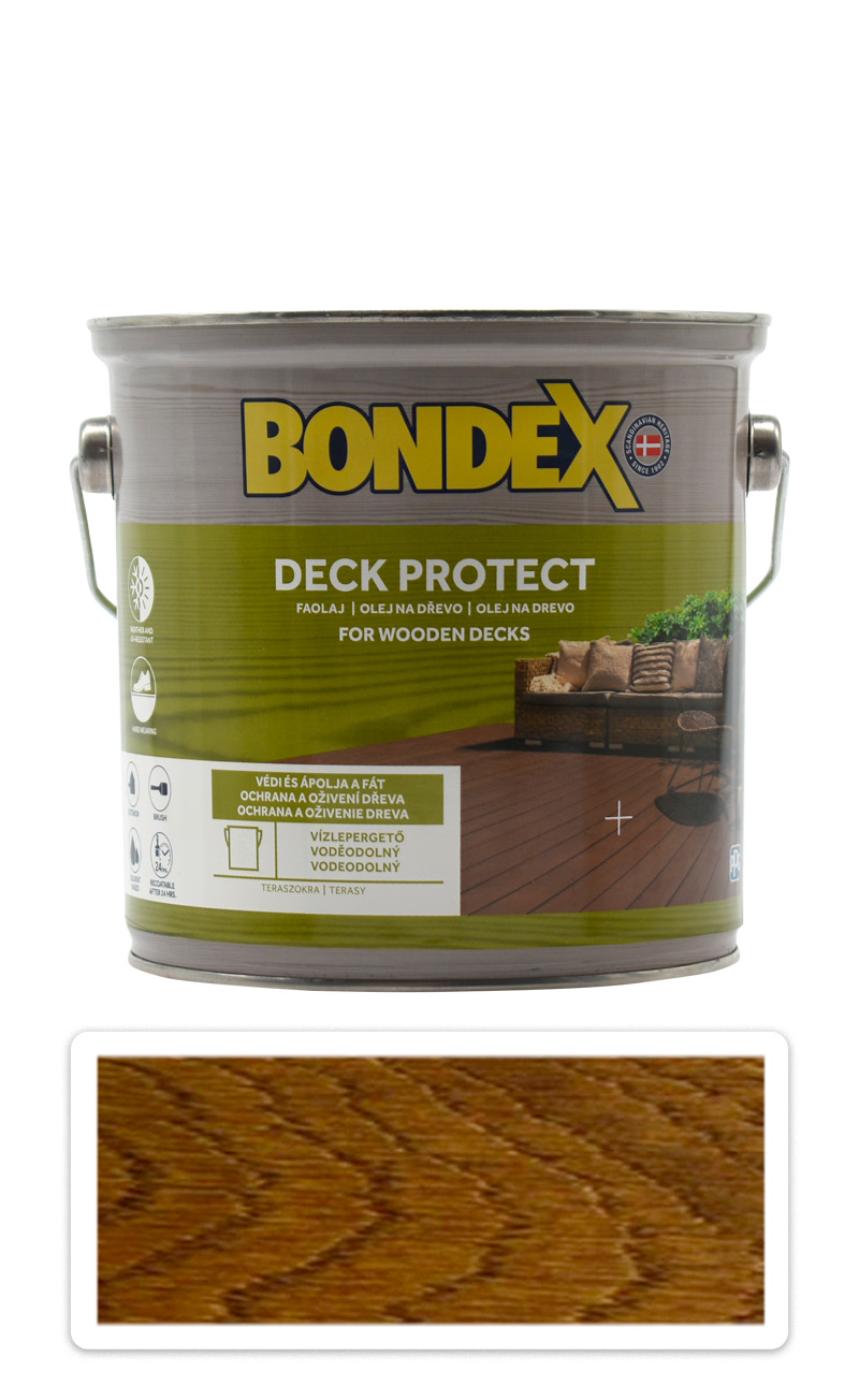 BONDEX Deck Protect - ochranný syntetický olej na drevo v exteriéri 2.5 l Teak