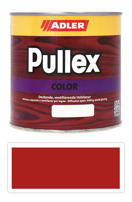 ADLER Pullex Color - krycia farba na drevo 0.75 l Feuerrot / Ohnivo červená  RAL 3000
