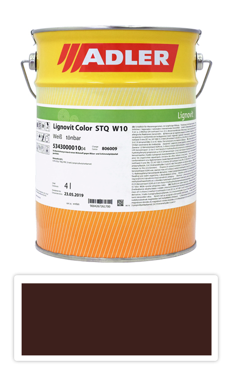 ADLER Lignovit Color - vodou riediteľná krycia farba 4 l Mahagonibraun / Mahagónová hnedá RAL 8016