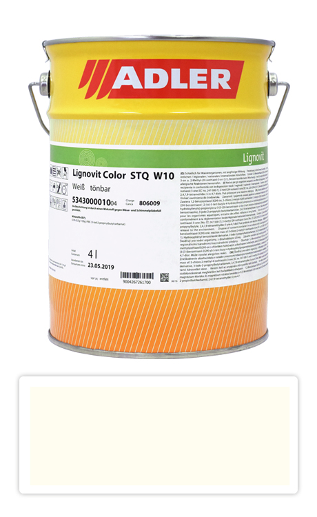 ADLER Lignovit Color - vodou riediteľná krycia farba 4 l Cremeweiss / Krémová RAL 9001