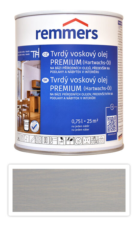 REMMERS Tvrdý voskový olej PREMIUM 0.75 l Fenstergrau / Okenná sivá FT 20931 