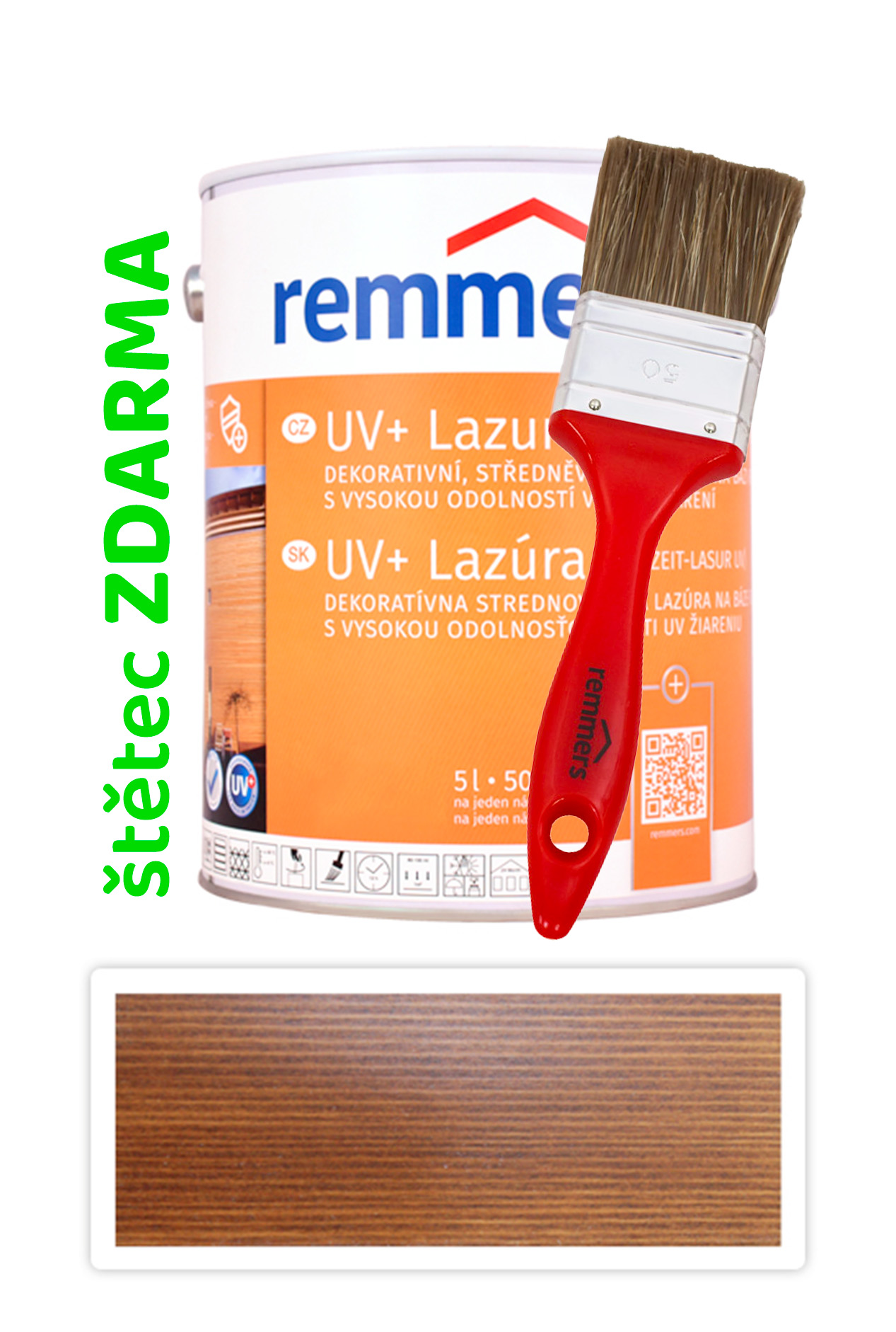 REMMERS UV+ Lazúra - dekoratívna lazúra na drevo 5 l Palisander