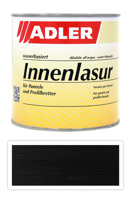 ADLER Innenlasur - vodou riediteľná lazúra na drevo pre interiéry 0.75 l Black Jack LW 12/5