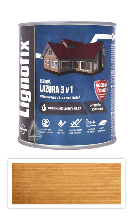 Lignofix LAZÚRA 3v1 - olejová lazúra s biocidom 0.6 l Dub