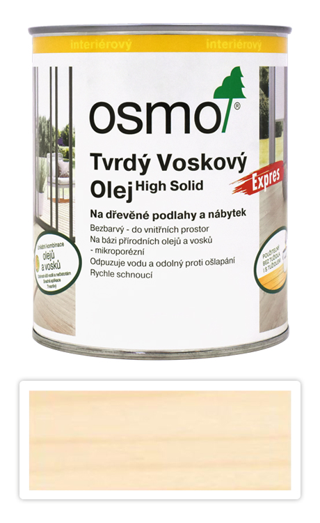 OSMO Tvrdý voskový olej EXPRES 0.75 l Biely 3340