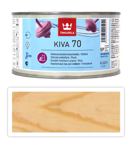 TIKKURILA Kiva 70 - vodouriediteľný lak 0.225 l Bezfarebný lesklý