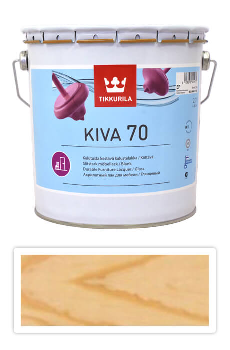 TIKKURILA Kiva 70 - vodouriediteľný lak 2.7 l Bezfarebný lesklý