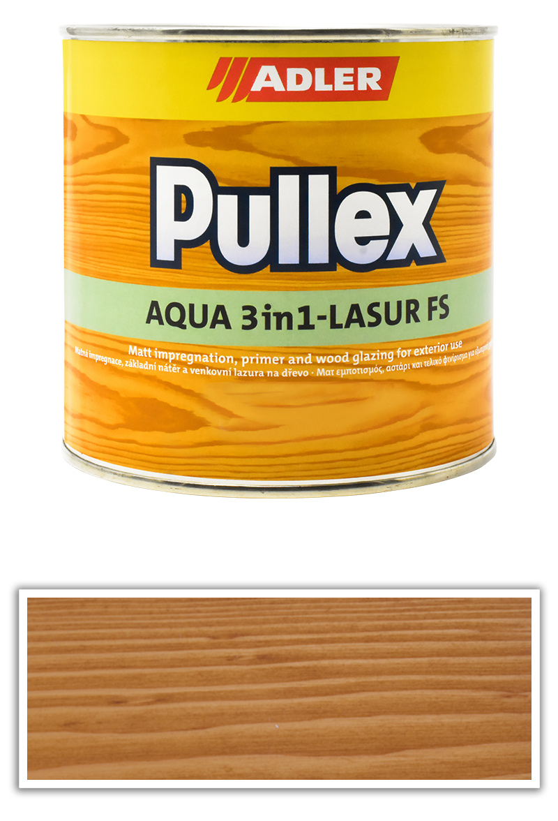 ADLER Pullex Aqua 3in1-Lasur FS - tenkovrstvová matná lazúra na drevo v exteriéri 0.75 l Dub