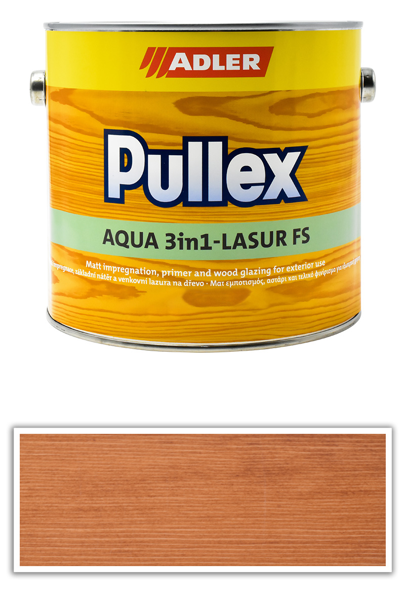 ADLER Pullex Aqua 3in1-Lasur FS - tenkovrstvová matná lazúra na drevo v exteriéri 2.5 l Borovica