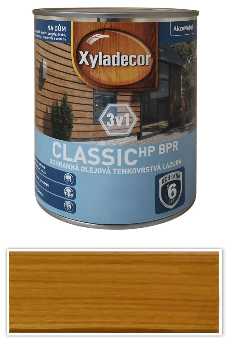 XYLADECOR Classic HP BPR 3v1 - ochranná olejová tenkovrstvová lazúra na drevo 0.75 l Borovica