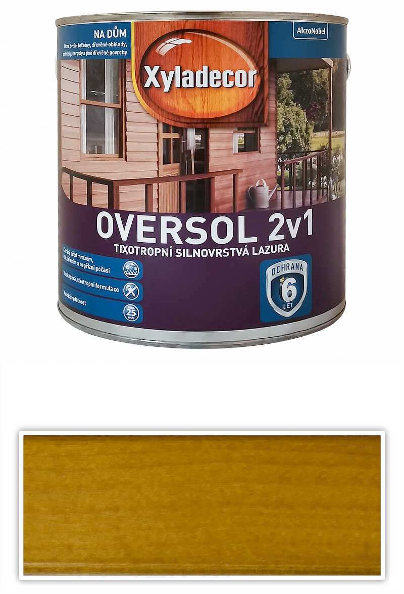 XYLADECOR Oversol 2v1 - tixotropná silnovrstvová lazúra na drevo 2.5 l Vlašský orech