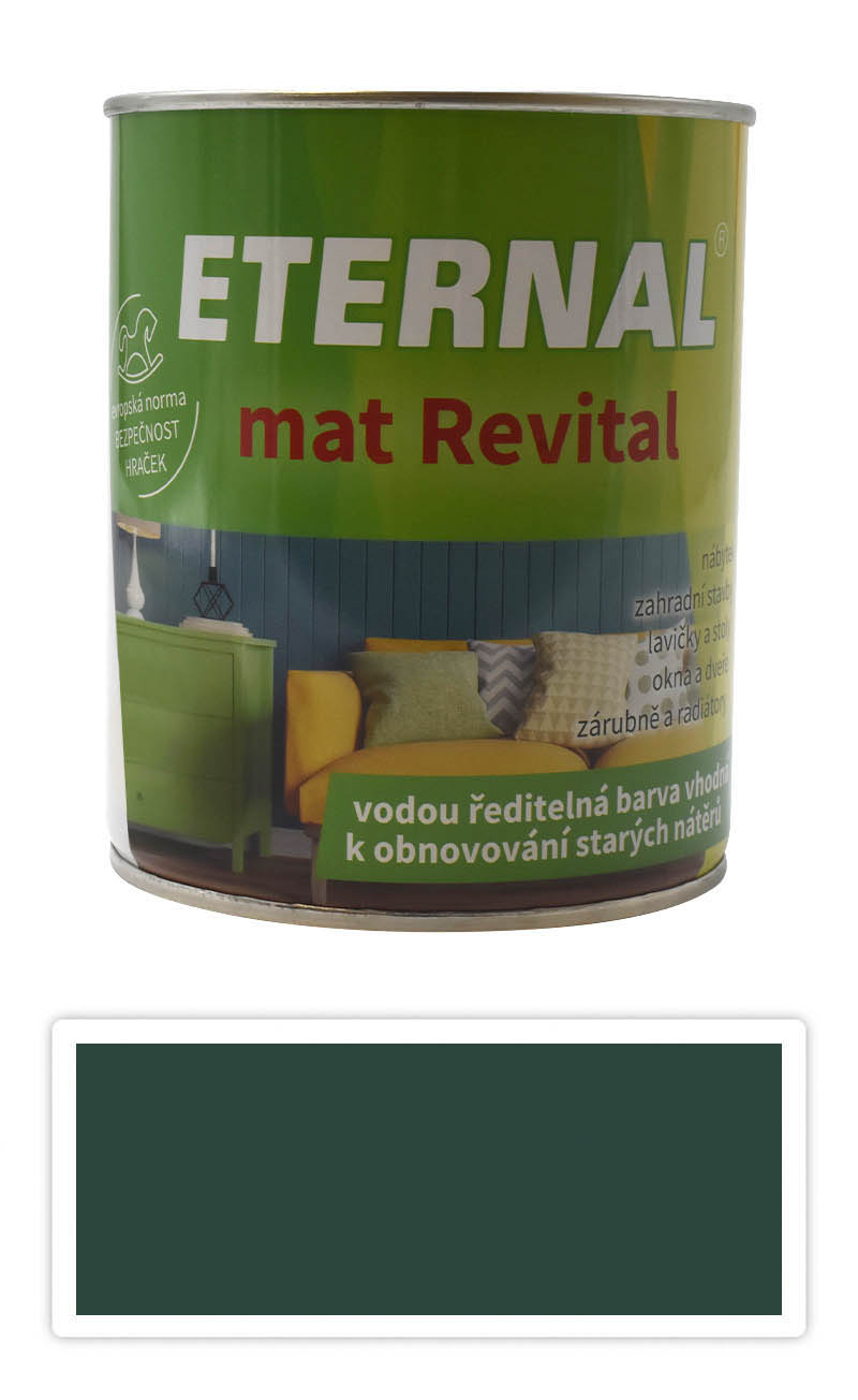 ETERNAL mat Revital - univerzálna vodou riediteľná akrylátová farba 0.7 l Zelená RAL 6005