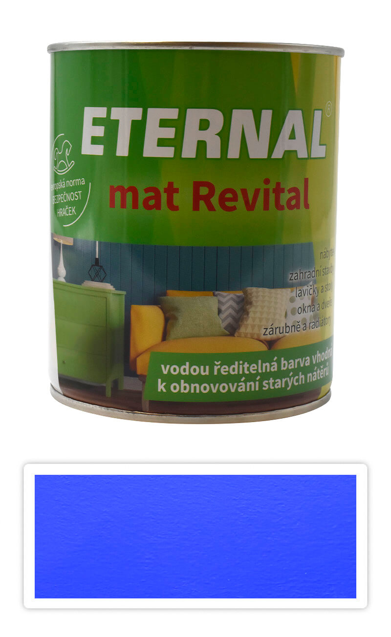 ETERNAL mat Revital - univerzálna vodou riediteľná akrylátová farba 0.7 l Modrá 216