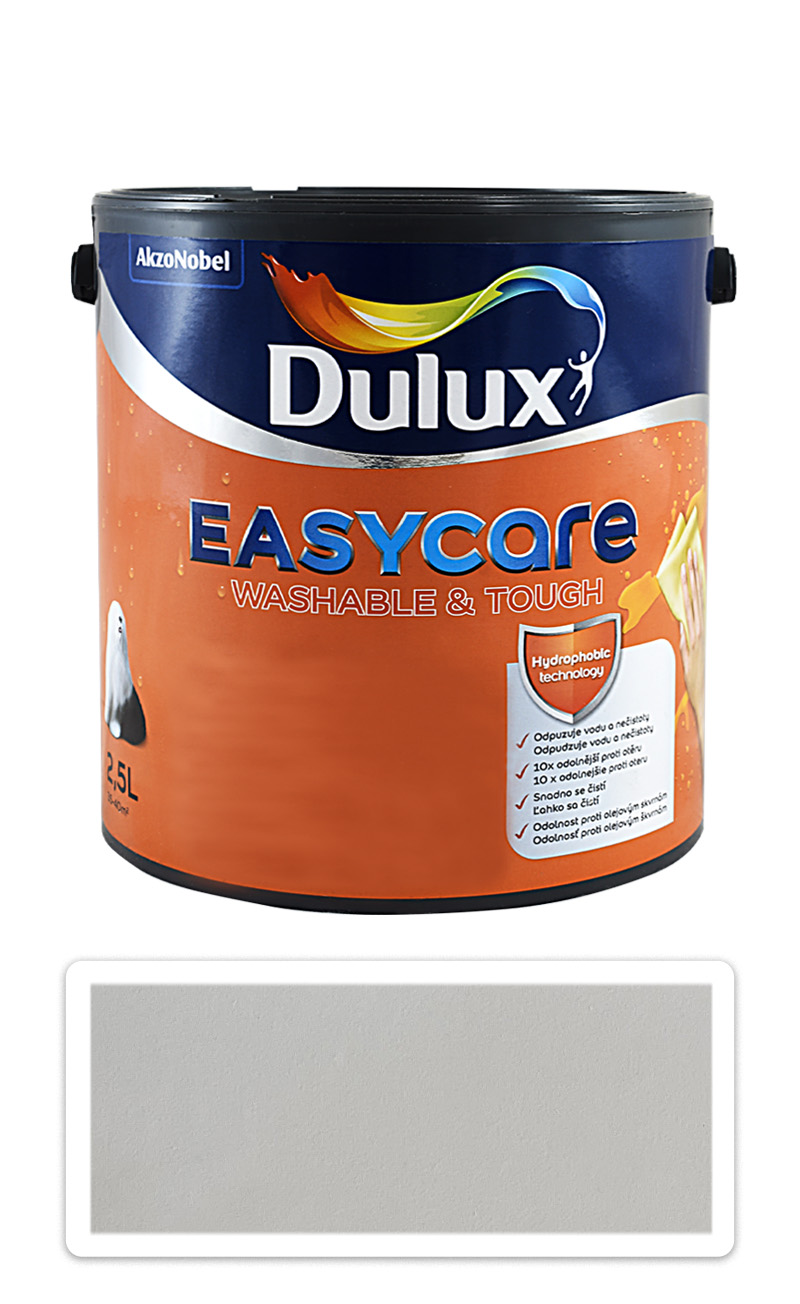 DULUX EasyCare - umývateľná maliarska farba do interiéru 2.5 l Popolavá sivá
