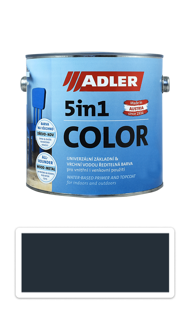 ADLER 5in1 Color - univerzálna vodou riediteľná farba 2.5 l Anthrazitgrau / Antracitovo šedá RAL 7016