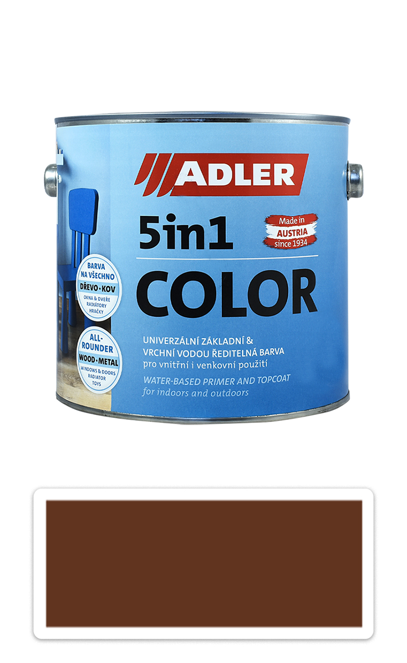 ADLER 5in1 Color - univerzálna vodou riediteľná farba 2.5 l Rehbraun / Svetlo žltohnedá RAL 8007