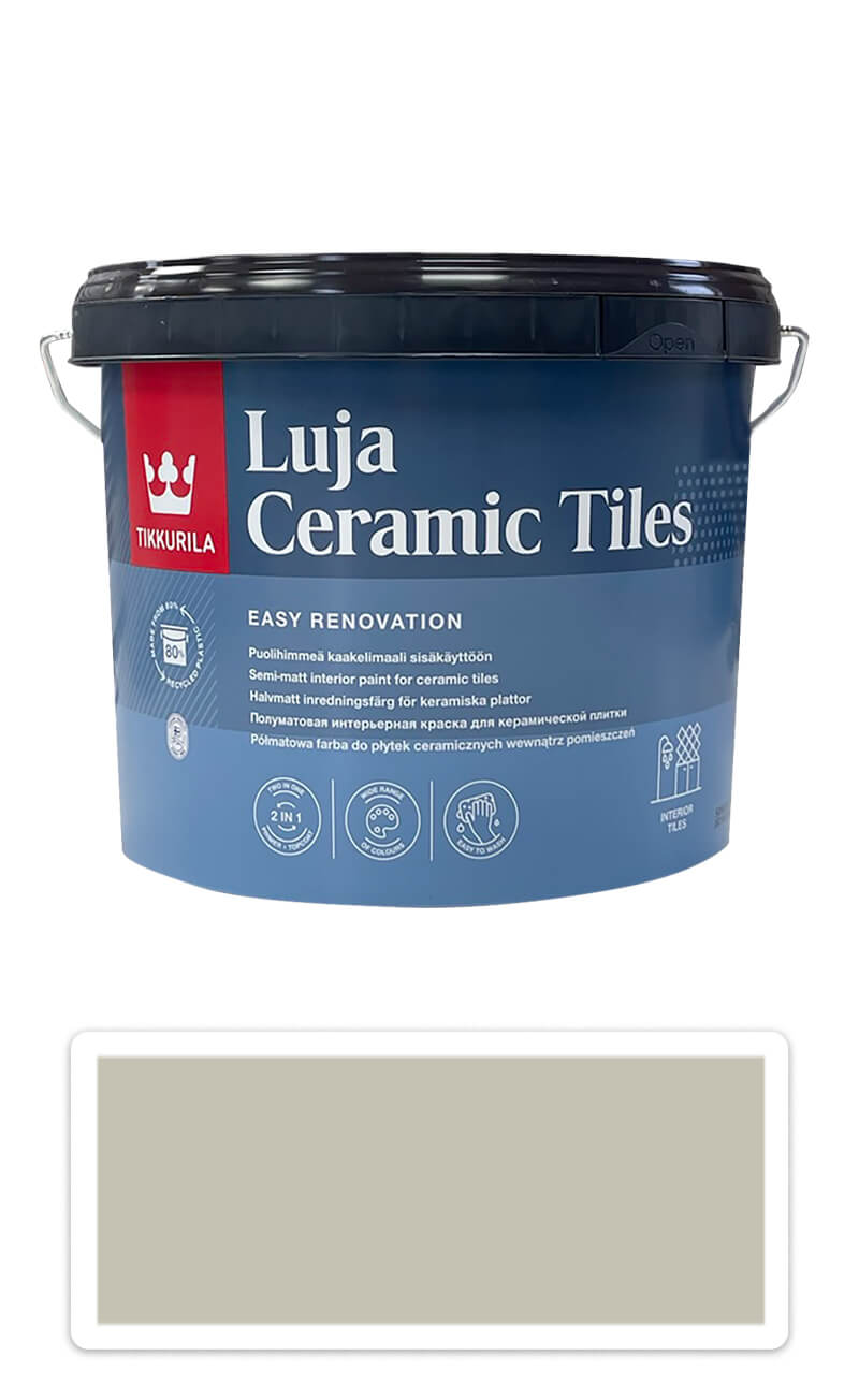 TIKKURILA Luja Ceramic Tiles - farba na keramické obklady 2.7 l Kieselgrau / Štrková šedá RAL 7032