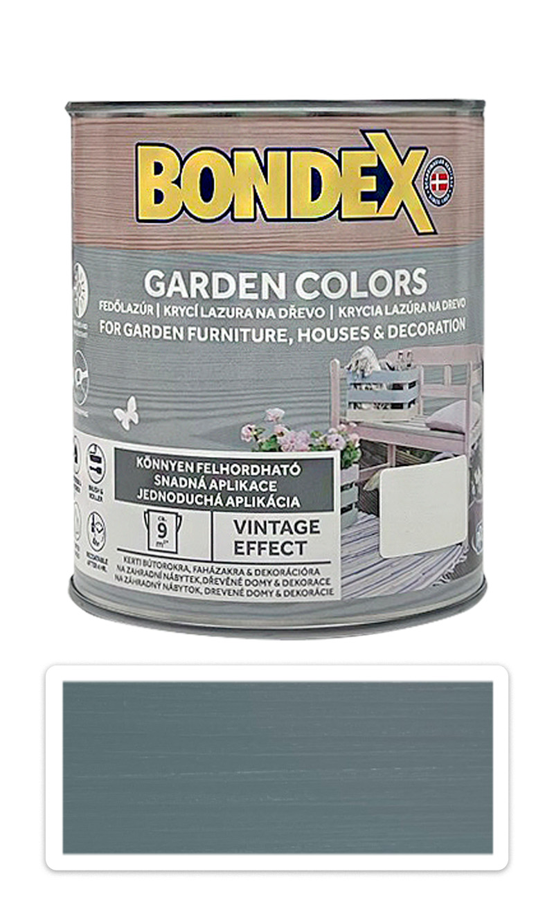BONDEX Garden Colors - dekoratívna silnovrstvová lazúra na drevo, betón a kov 0.75 l Rosemary