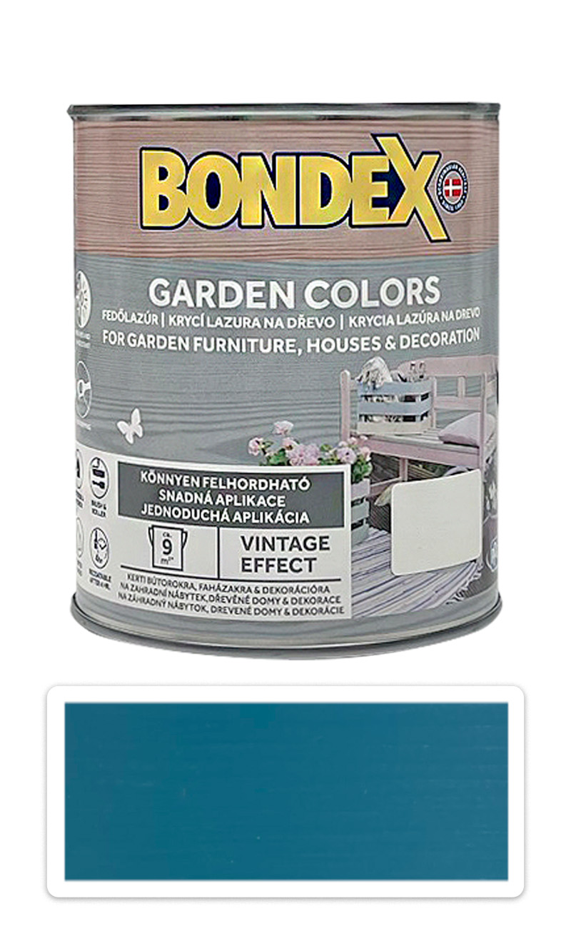 BONDEX Garden Colors - dekoratívna silnovrstvová lazúra na drevo, betón a kov 0.75 l Turquoise Sky
