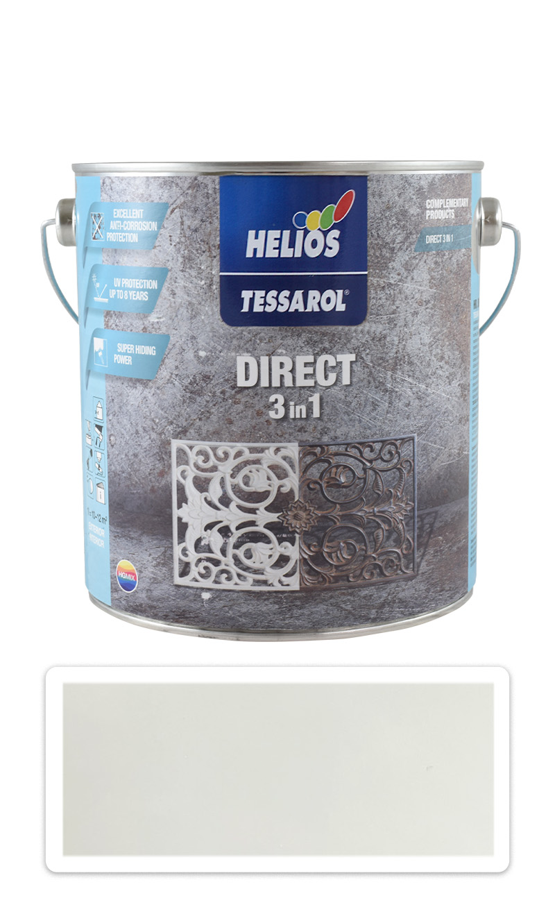 TESSAROL Direct 3in1 - antikorózna farba na kov 2.5 l Biela
