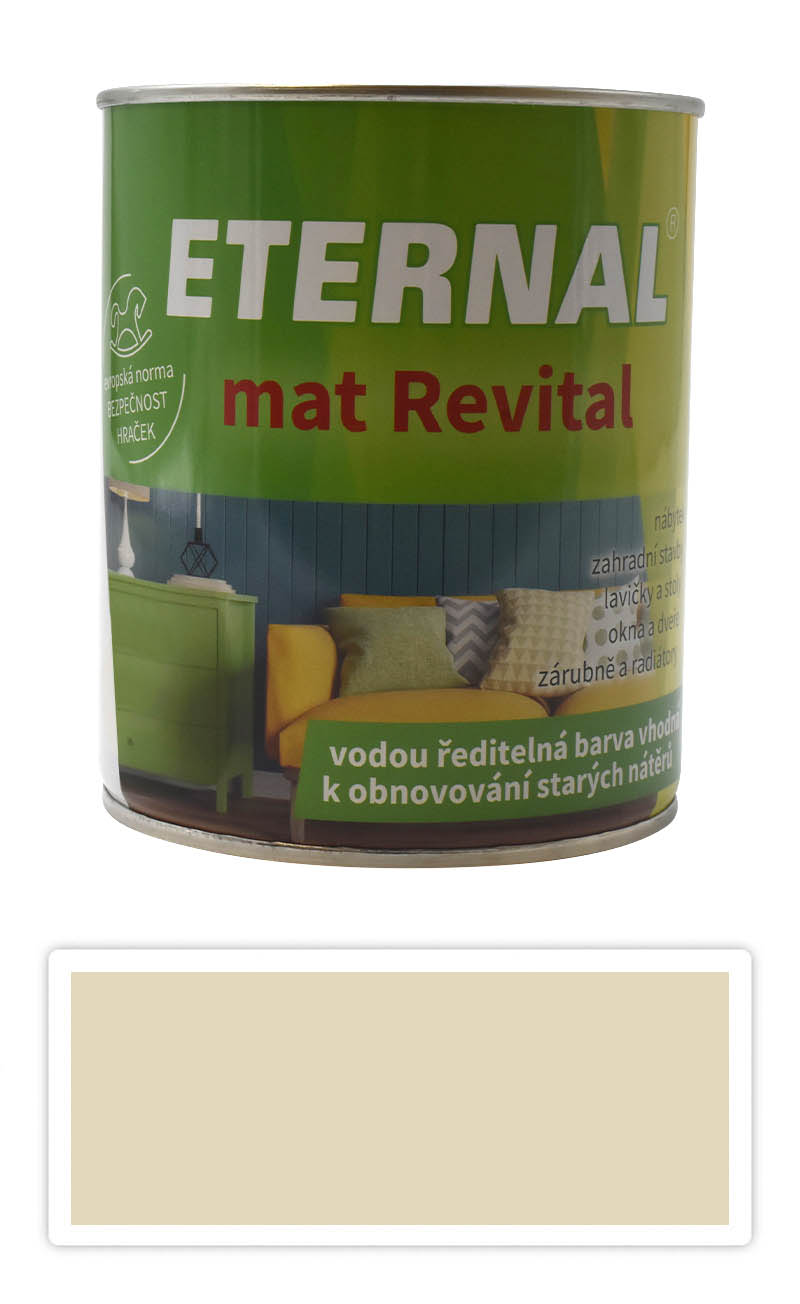 ETERNAL mat Revital - univerzálna vodou riediteľná akrylátová farba 0.7 l Slonová kosť RAL 1015