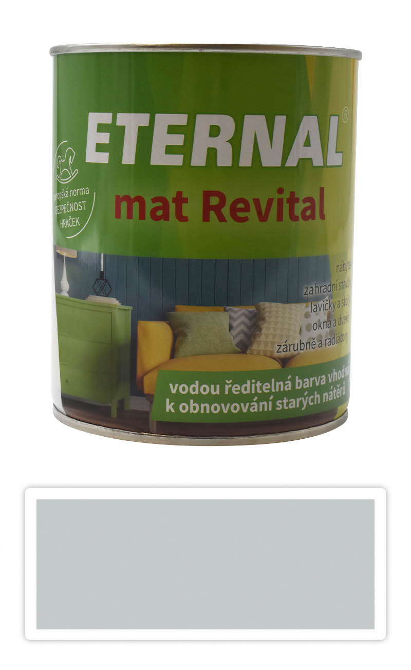 ETERNAL mat Revital - univerzálna vodou riediteľná akrylátová farba 0.7 l Svetlosivá RAL 7035