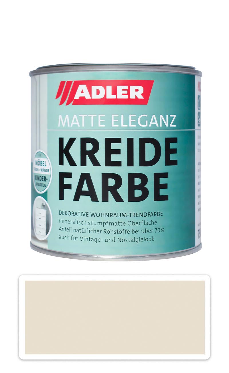 ADLER Kreidefarbe - univerzálna vodou riediteľná kriedová farba do interiéru 0.75 l Firn
