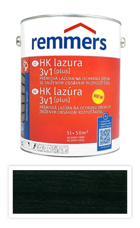 REMMERS HK lazúra 3v1 Plus - ochranná lazúra na drevo pre exteriér 5 l Eben