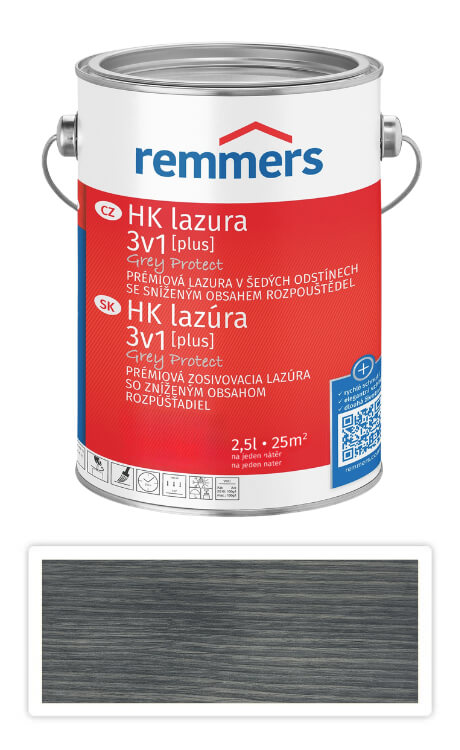 REMMERS HK lazúra Grey Protect Plus - ochranná lazúra na drevo pre exteriér 2.5 l Antracitová sivá
