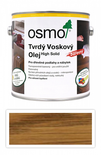 OSMO Tvrdý voskový olej farebný pre interiéry 2.5 l Jantár 3072