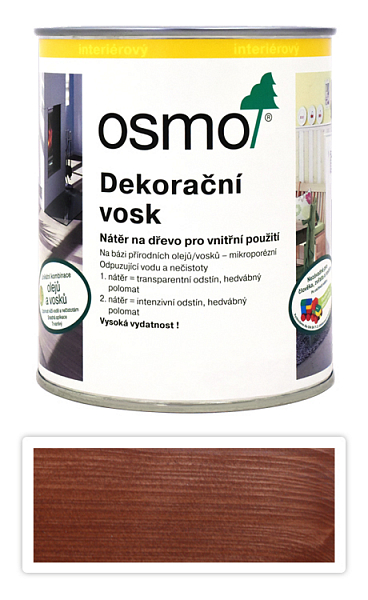 OSMO Dekoračný vosk transparentný 0.75 l Mahagón 3138