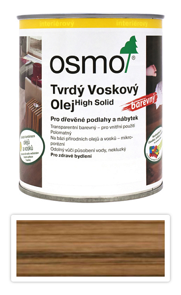 OSMO Tvrdý voskový olej farebný pre interiéry 0.75 l Hnedá zem 3073
