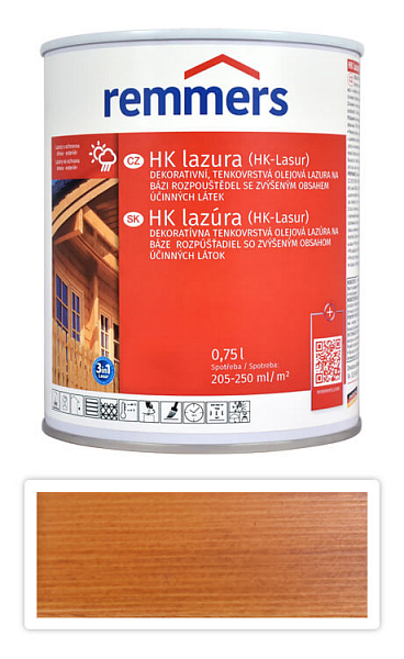 REMMERS HK lazúra - ochranná lazúra na drevo pre exteriér 0.75 l Pínia