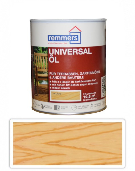 REMMERS Gartenholz Öl - vodou riediteľný terasový olej 0.75 l Bezfarebný
